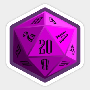 Purple D20 Sticker